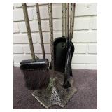 Ornate Brass Fireplace Tool Set 5-piece