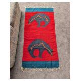 Southwest Style Woven Bear Rug or Wall Hanging