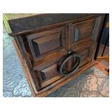 Wood Carved Storage Chest With Ring Pulls