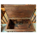 Wood Carved Storage Chest With Ring Pulls
