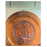 Carved Wood Decorative Plate With Stand