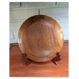 Carved Wood Decorative Plate With Stand