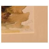 Framed Signed Watercolor Tropical Beach Scene