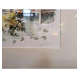 Framed Cottage Watercolor Landscape