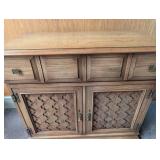Oak Bar Cabinet With Stemware Rack
