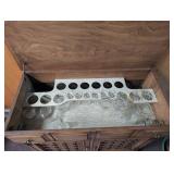 Oak Bar Cabinet With Stemware Rack