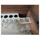 Oak Bar Cabinet With Stemware Rack