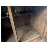 Oak Bar Cabinet With Stemware Rack
