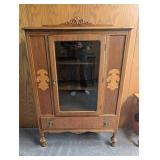 Wood China Cabinet With Glass Door and Drawer