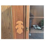 Wood China Cabinet With Glass Door and Drawer