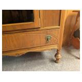 Wood China Cabinet With Glass Door and Drawer
