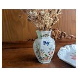 Aynsley Cottage Garden Bone China Vase & Tray (Lot of 2)