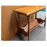 Wood Side Table With Lower Shelf