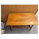 Wood Side Table With Lower Shelf