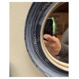Round Hanging Mirror With Ceramic Frame