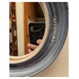 Round Hanging Mirror With Ceramic Frame