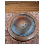 Wooden Lidded Box With Agate Stone Top