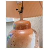 Ceramic Table Lamp With Pleated Shade