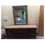 Ornate Dresser With Mirror