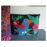 Embroidered Folk Art Pillows (Lot of 2)