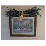 Framed Wall Art Print With Angel Accent