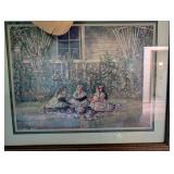 Framed Wall Art Print With Angel Accent