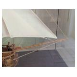 Wood Sailing Ship Model in Glass Display Case