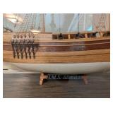 H.m.s. Beagle Wooden Model Ship in Display Case