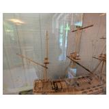 H.m.s. Beagle Wooden Model Ship in Display Case