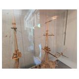 H.m.s. Beagle Wooden Model Ship in Display Case