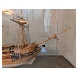 H.m.s. Beagle Wooden Model Ship in Display Case