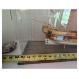 H.m.s. Beagle Wooden Model Ship in Display Case