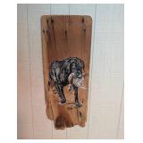 Folk Art Hunting Dog Painting on Wood