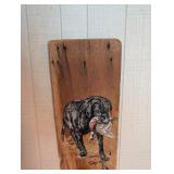 Folk Art Hunting Dog Painting on Wood