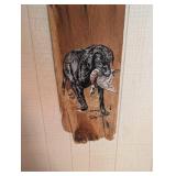 Folk Art Hunting Dog Painting on Wood