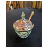 Oneida Crystal Condiment Set With Spoon (Lot of 4)