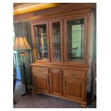 Oak China Cabinet Hutch 81" Tall X 55" Wide
