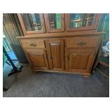 Oak China Cabinet Hutch 81" Tall X 55" Wide