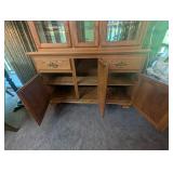 Oak China Cabinet Hutch 81" Tall X 55" Wide