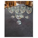 Clear Stemmed Wine Glasses (Lot of 5)