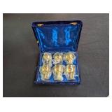 Etched Metal Goblets in Velvet Presentation Case (Lot of 6)