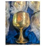 Etched Metal Goblets in Velvet Presentation Case (Lot of 6)