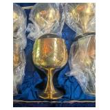 Etched Metal Goblets in Velvet Presentation Case (Lot of 6)