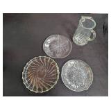 Pressed Glass Serving Pieces (Lot of 4)