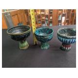 Decorative Pedestal Bowls (Lot of 3)