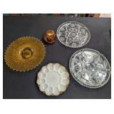 Mixed Pressed Glass Serving Pieces (Lot of 5)