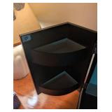 Black Wooden Jewelry Armoire With Watch Rolls and Drawer