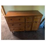 Wood 3-drawer Cabinet With Double Door Storage