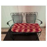 Wrought Iron Patio Bench With Cushion