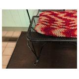 Wrought Iron Patio Bench With Cushion
